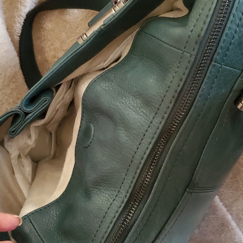 BRUCE MAKOWSKY NWT pine forest green soft leather bag - Picture 5 of 10